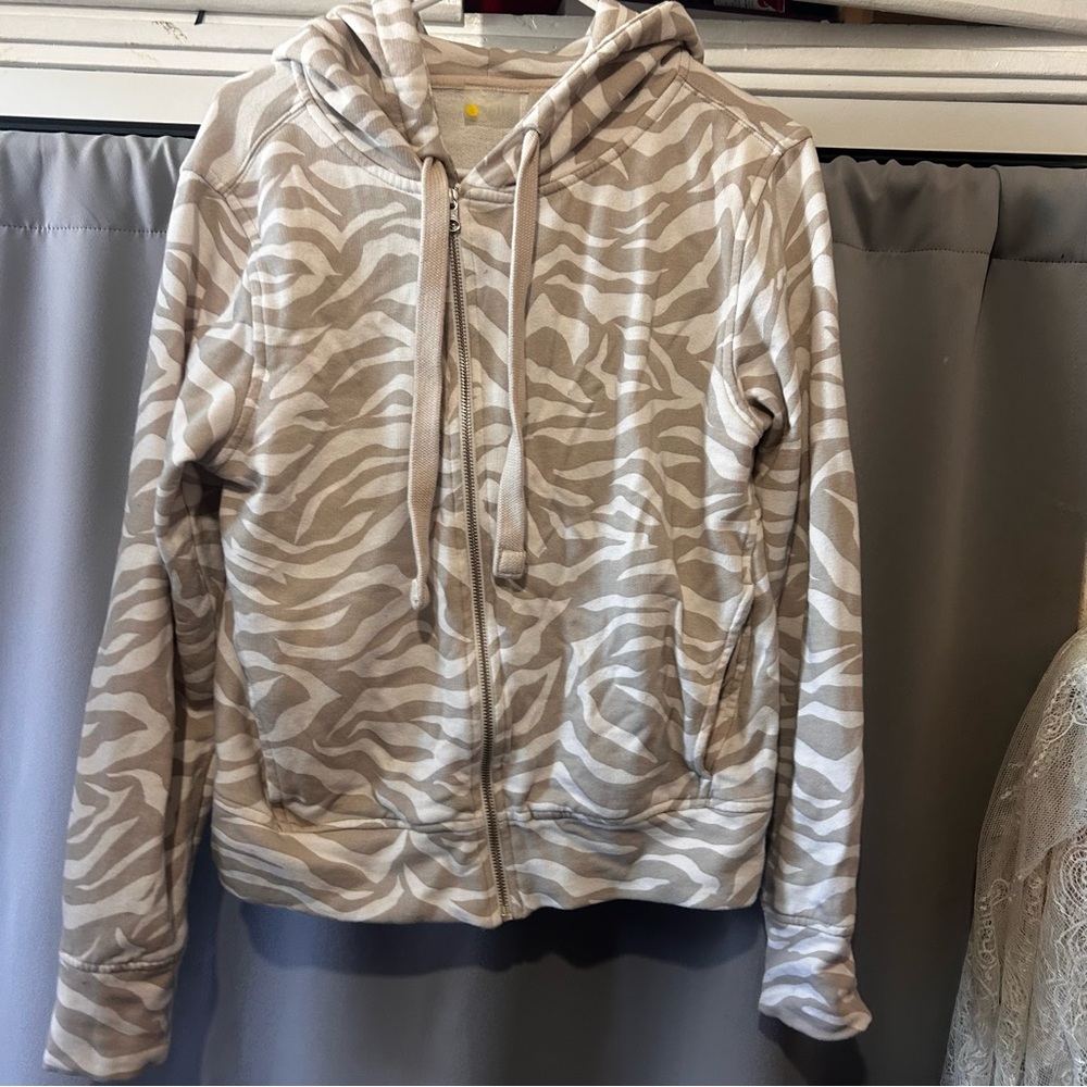 Zebra esque zip up hoodie